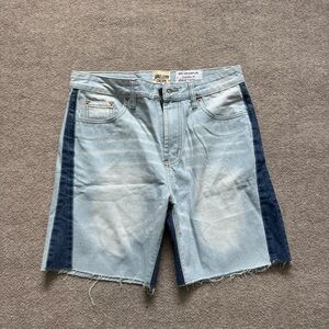 Gallery Dept Light Blue and Dark Blue Jean Shorts